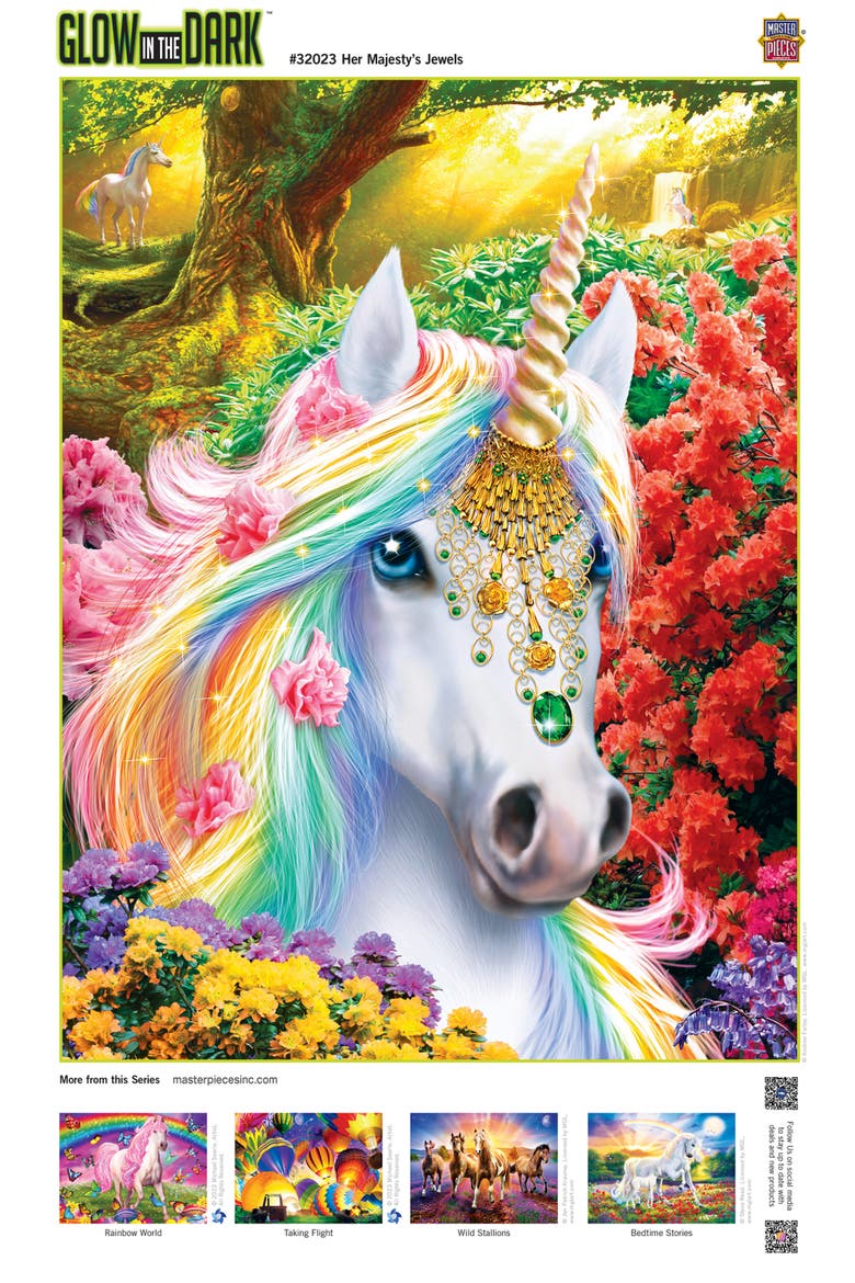 Her Majesty's Jewels 300pc Glow Puzzle, Alternate, color, Multicolor