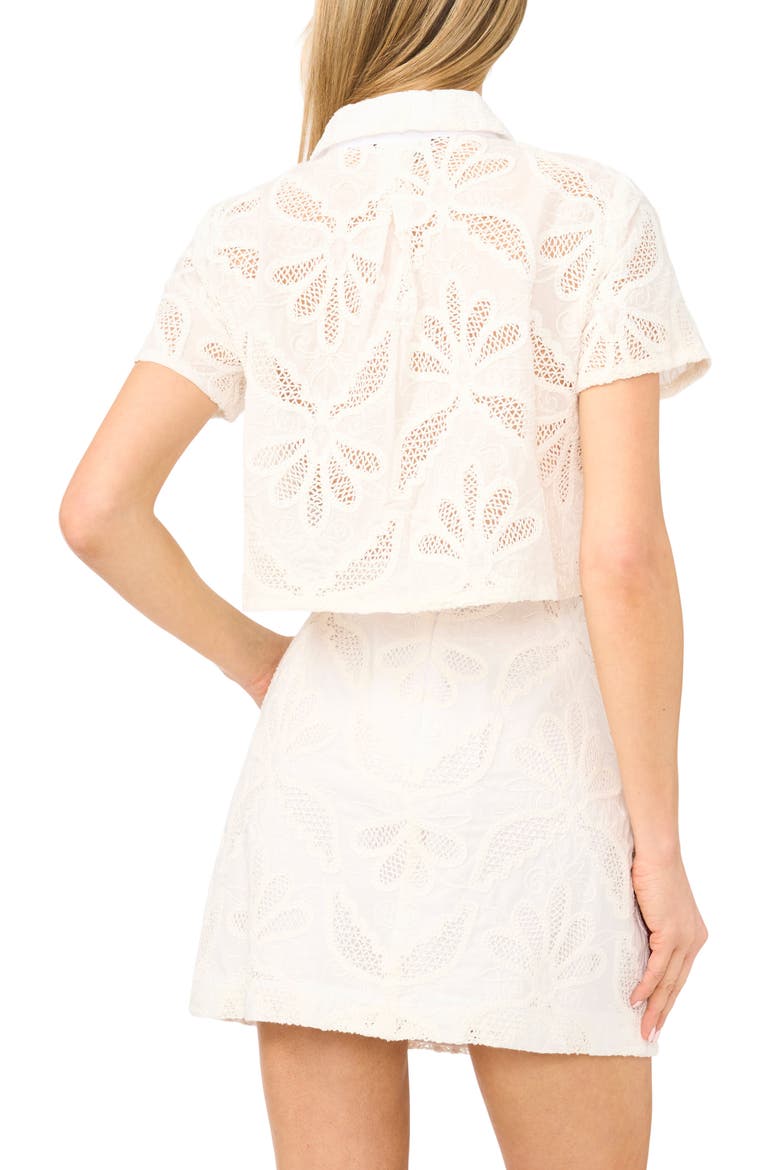 Liz Broderie Anglaise Cotton Button-Up Top, Alternate, color, ULTRA WHITE