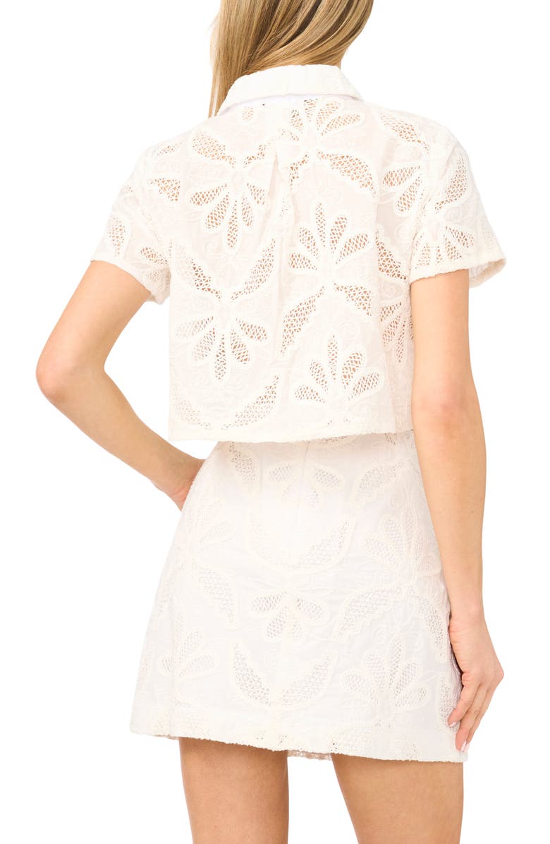 Ted Baker Liz Broderie Anglaise Cotton Button-Up Top, Alternate, color, Ultra White