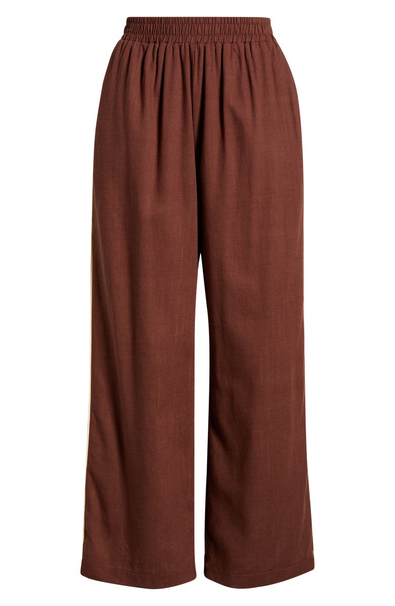 Petal & Pup Dalton Cotton & Linen Pants, Alternate, color, Brown Cream