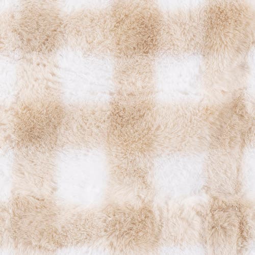 Just Born Plaid Plush Blanket With Satin Trim In Brown