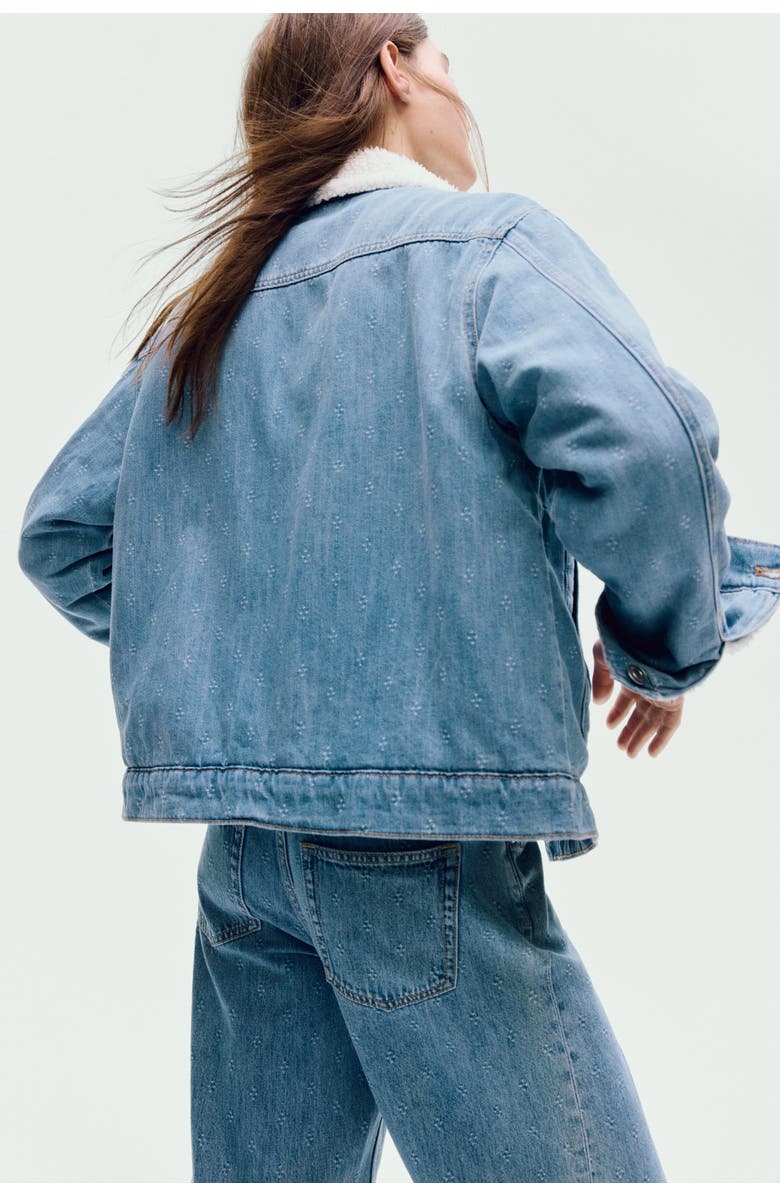 H&M Collared Denim Jacket, Alternate, color, Denim Blue