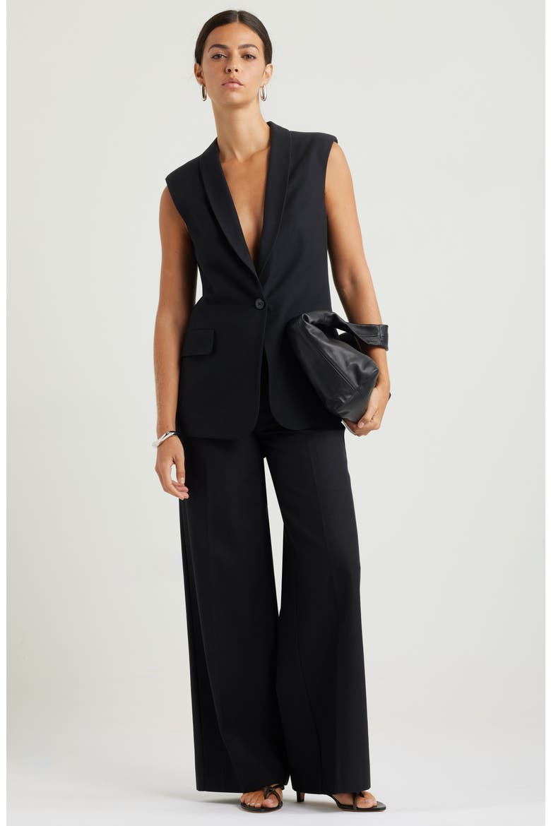 High Waist Wide Leg Pants, Alternate, color, BLACK