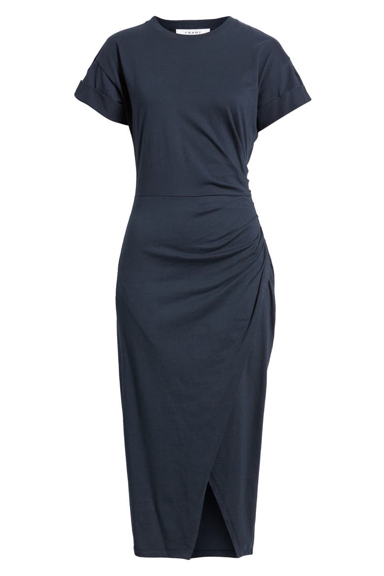 Faux Wrap Dress, Alternate, color, NAVY