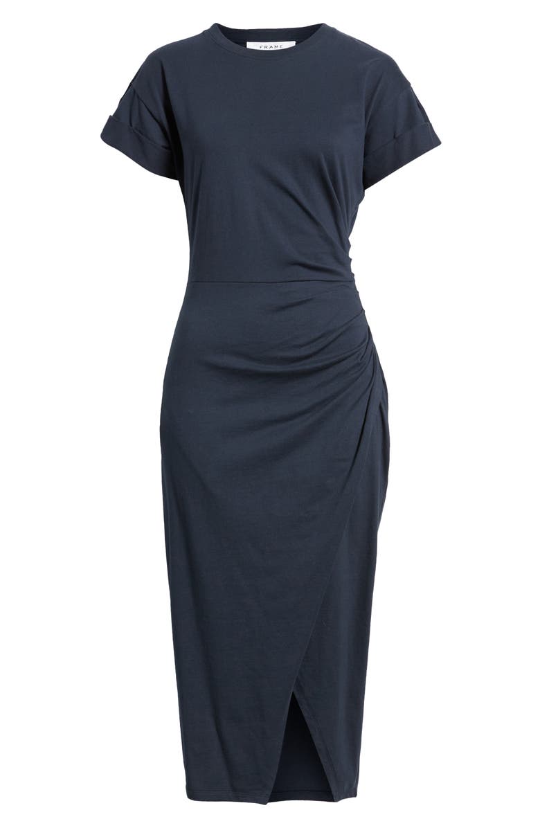 FRAME Faux Wrap Dress, Alternate, color, Navy