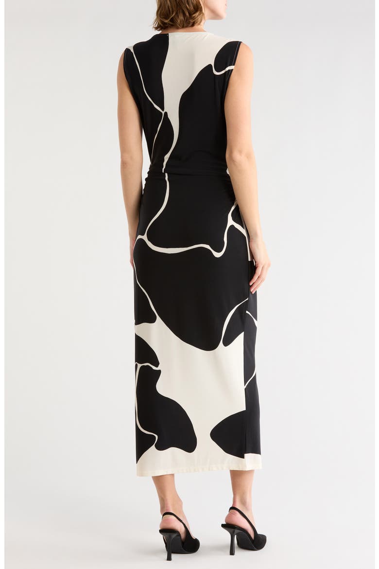 Printed Body-Con Midi Dress, Alternate, color, ANTIQUE WHITE/ BLACK ONYX
