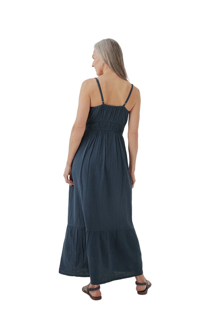 Organic Cotton Coastal Double Gauze Cami Maxi Dress, Alternate, color, French Navy