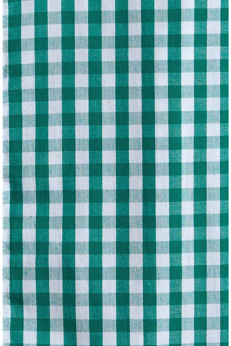 Kids' Gingham Cotton Button-Up Shirt, Alternate, color, GREEN