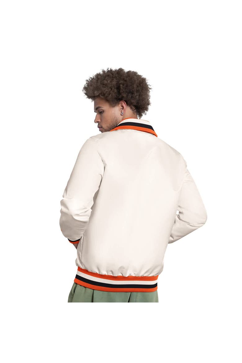 Men's Starter White Baltimore Orioles The Captain Cooperstown Logo Full-Zip Varsity Jacket, Alternate, color, Cream