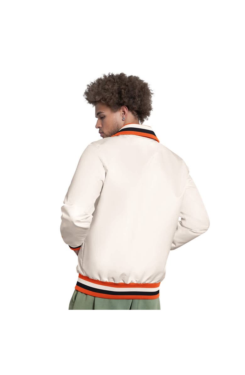 STARTER Men's Starter White Baltimore Orioles The Captain Cooperstown Logo Full-Zip Varsity Jacket, Alternate, color, Cream