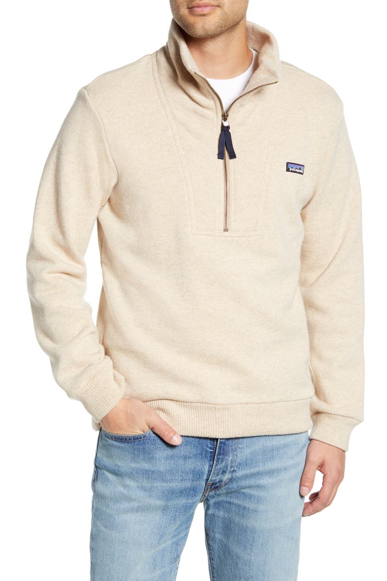 Woolie Fleece Pullover, Main, color, OATMEAL HEATHER