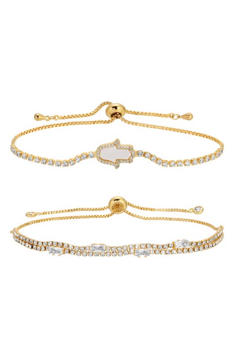 Nova Set of 2 Cubic Zirconia Slider Bracelets