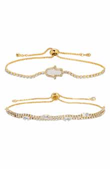 EYE CANDY LOS ANGELES Nova Set of 2 Cubic Zirconia Slider Bracelets