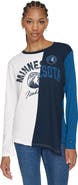 TOMMY JEANS Women's Tommy Jeans White/Navy Minnesota Timberwolves Amelia Color Blocked Long Sleeve T-Shirt