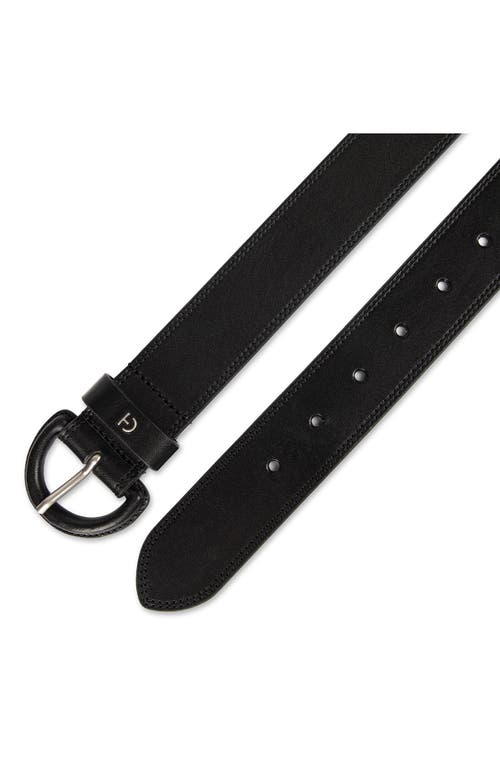 Cole Haan Covered Buckle Leather Belt In Black