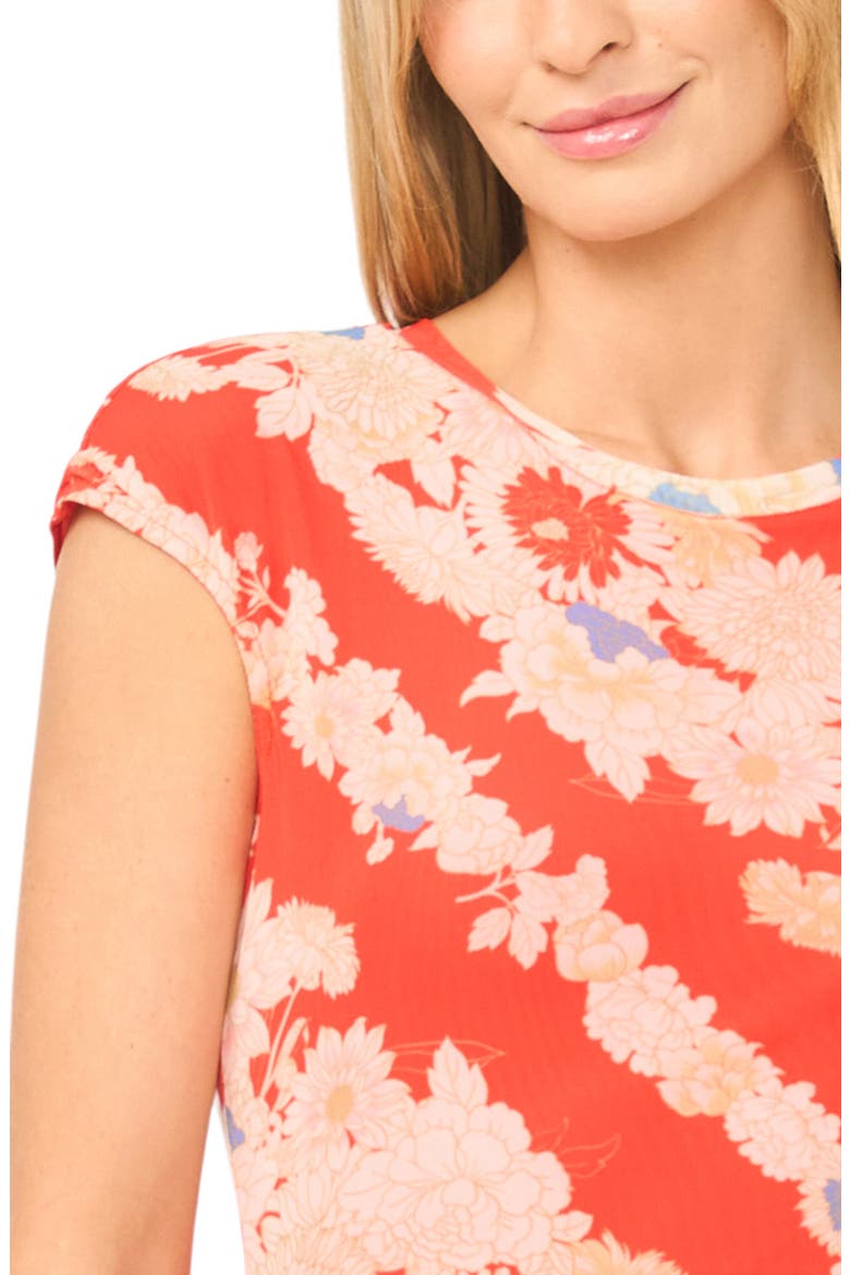 Jodie Floral Drop Shoulder T-Shirt, Alternate, color, FIRE ORANGE