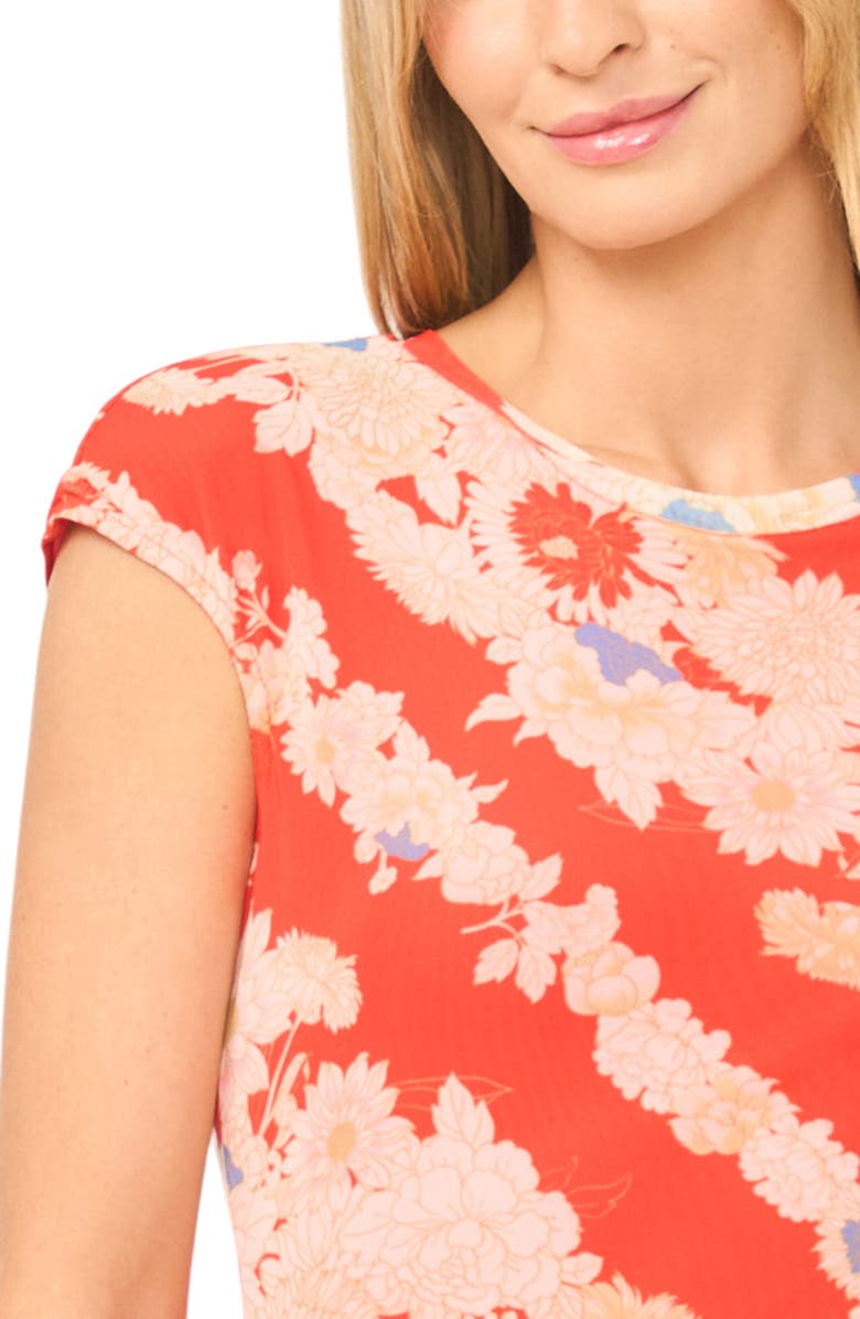 Ted Baker Jodie Floral Drop Shoulder T-Shirt, Alternate, color, Fire Orange