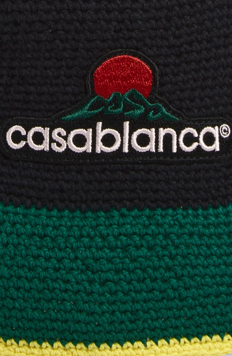 Casablanca Montagne Logo Colorblock Cotton Crochet Hat, Alternate, color, 
