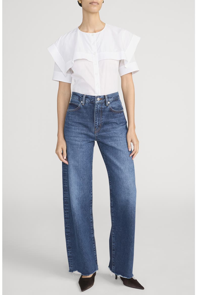 The Bow High Waist Barrel Jeans, Alternate, color, ACUMEN NEW FRAY