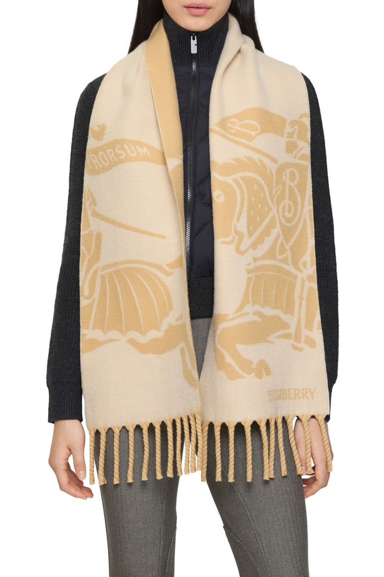 Reversible EKD Wool Scarf, Main, color, SAND