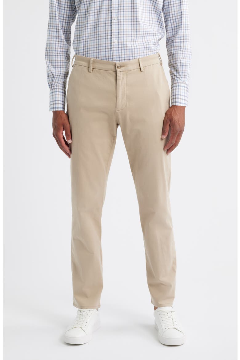 Signature Sateen Flat Front Pants, Main, color, KHAKI