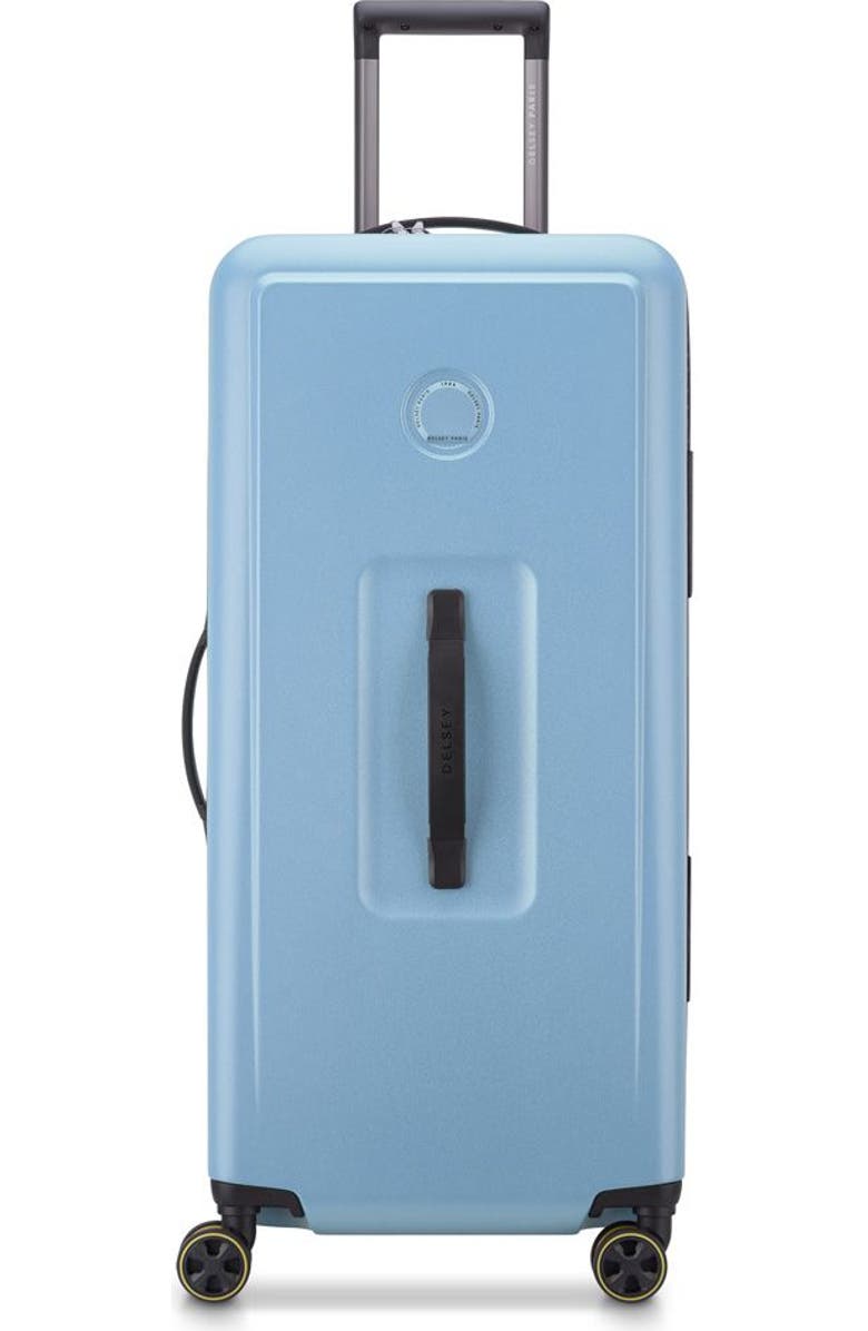 Delsey Paris Turenne 2.0 Large Checked Trunk Spinner Luggage, Main, color, Grey