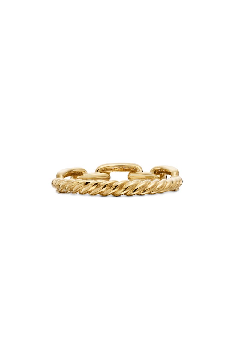 David Yurman Stax Chain 18K Gold Pavé Chain Link Ring with Diamonds, 4.5mm, Alternate, color, Yellow Gold/ Diamond