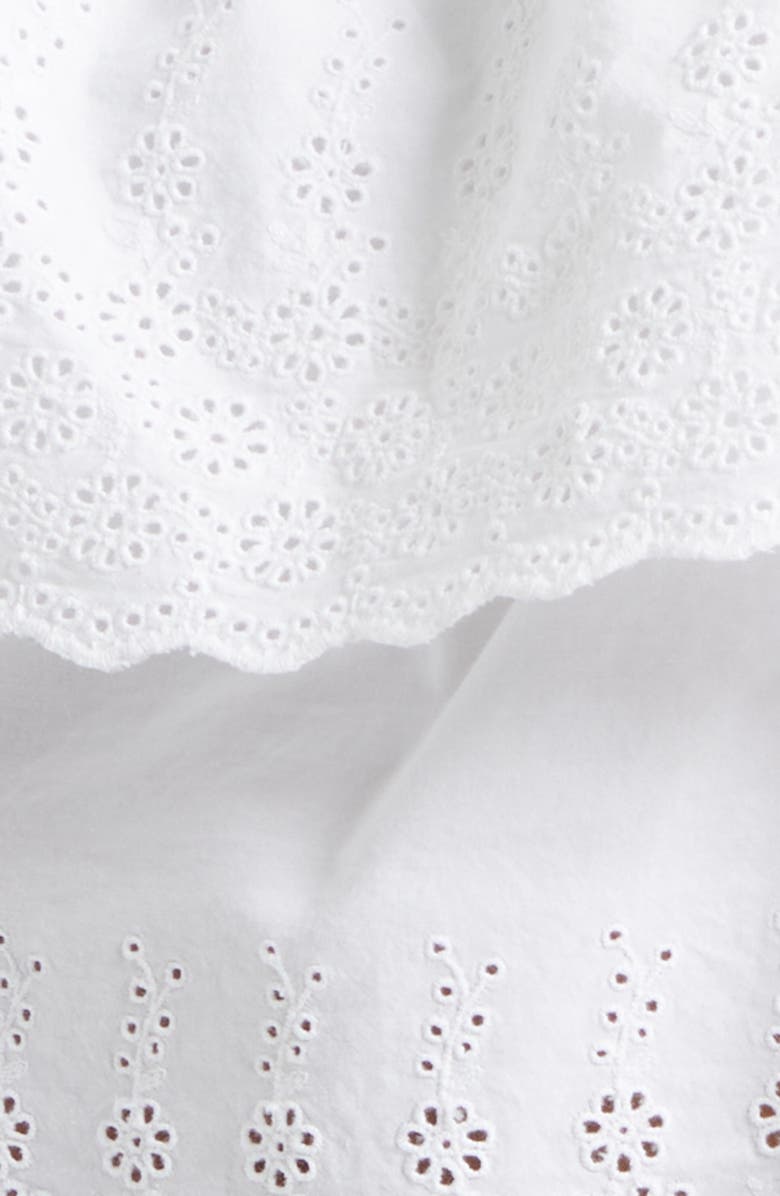 Veronica Beard Oseanna Tiered Embroidered Cotton Top, Alternate, color, White