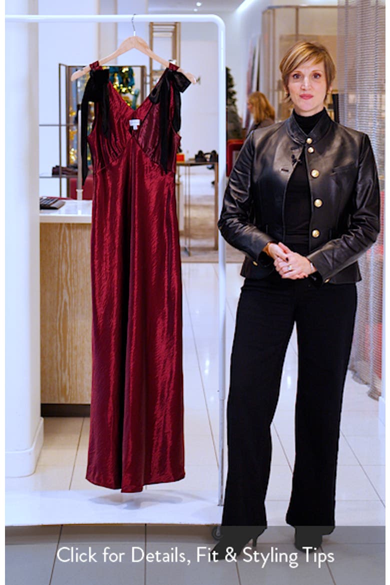 Holly Velvet Tie Hammered Satin Gown video