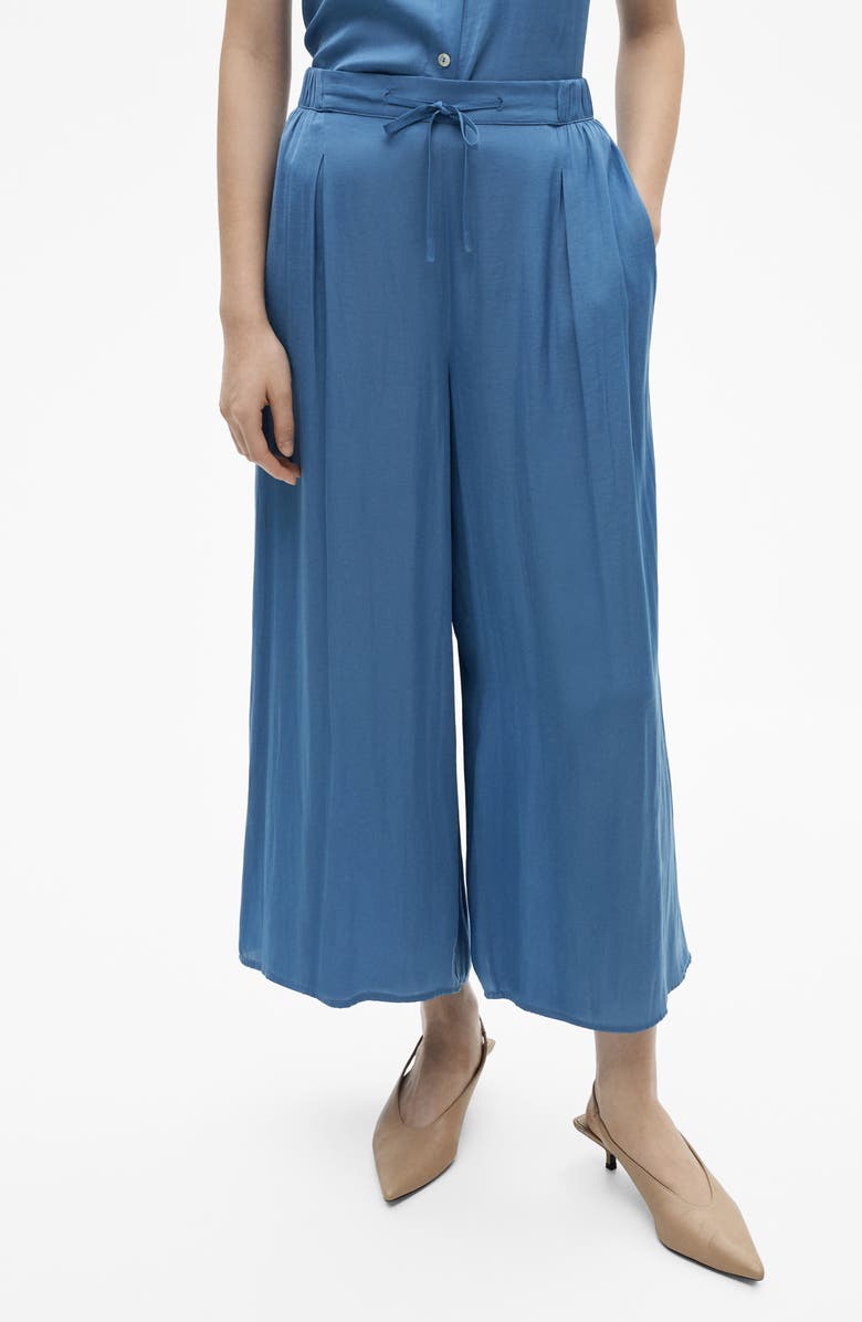 MANGO Flowy Palazzo Ankle Pants, Main, color, 