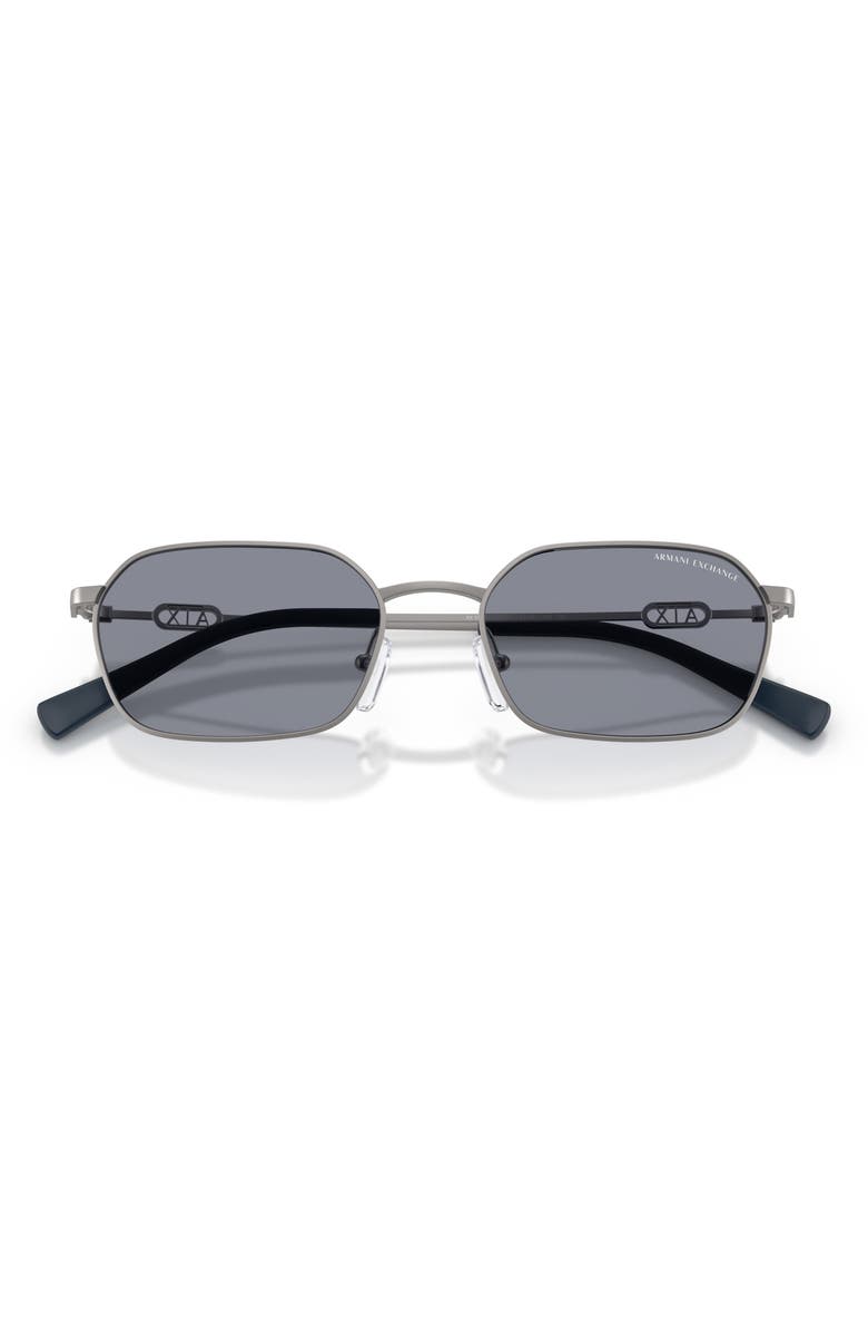 AX Armani Exchange 54mm Irregular Sunglasses, Alternate, color, Matte Gunmetal / Grey