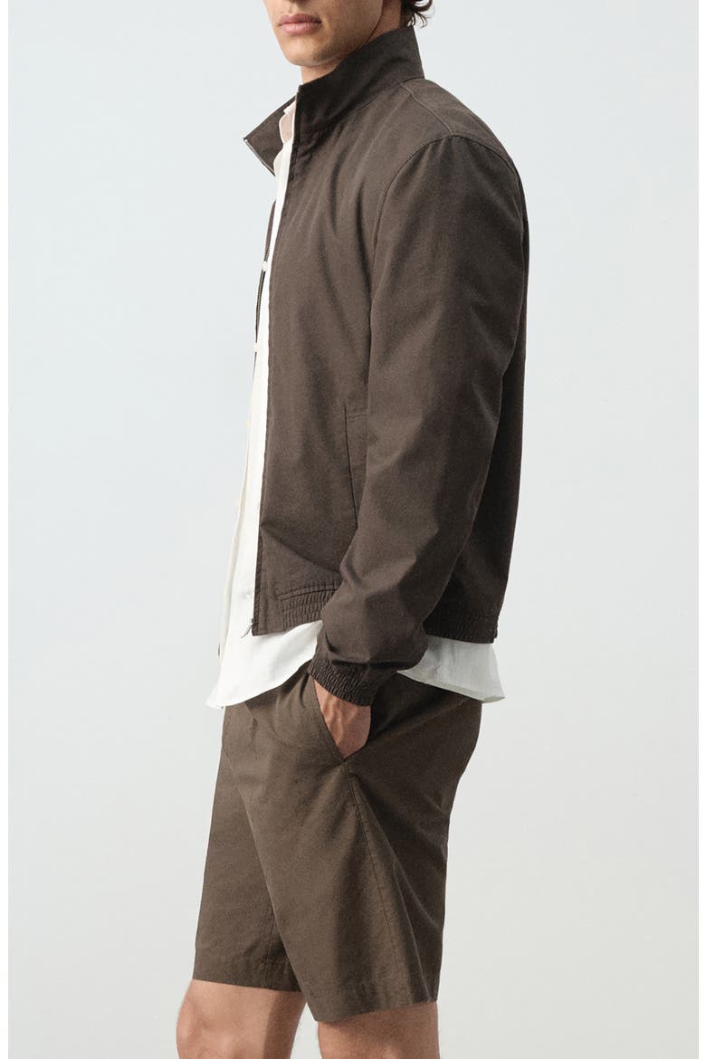 Straight Cotton Blend Jacket, Alternate, color, BROWN