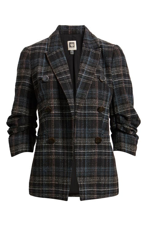 Pleated Sleeve Blazer
