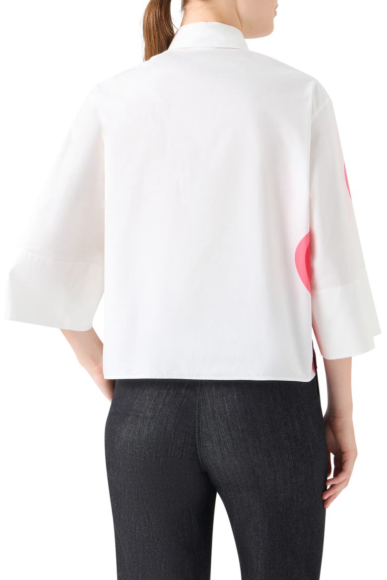 Abstract Floral Three Quarter Sleeve Button-Up Shirt, Alternate, color, CREAM-MULTICOLOR