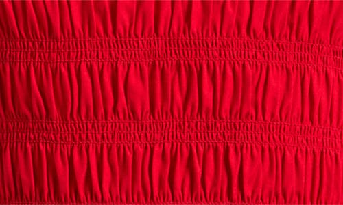 Madewell Poplin Smocked Maxi Dress Festival Red