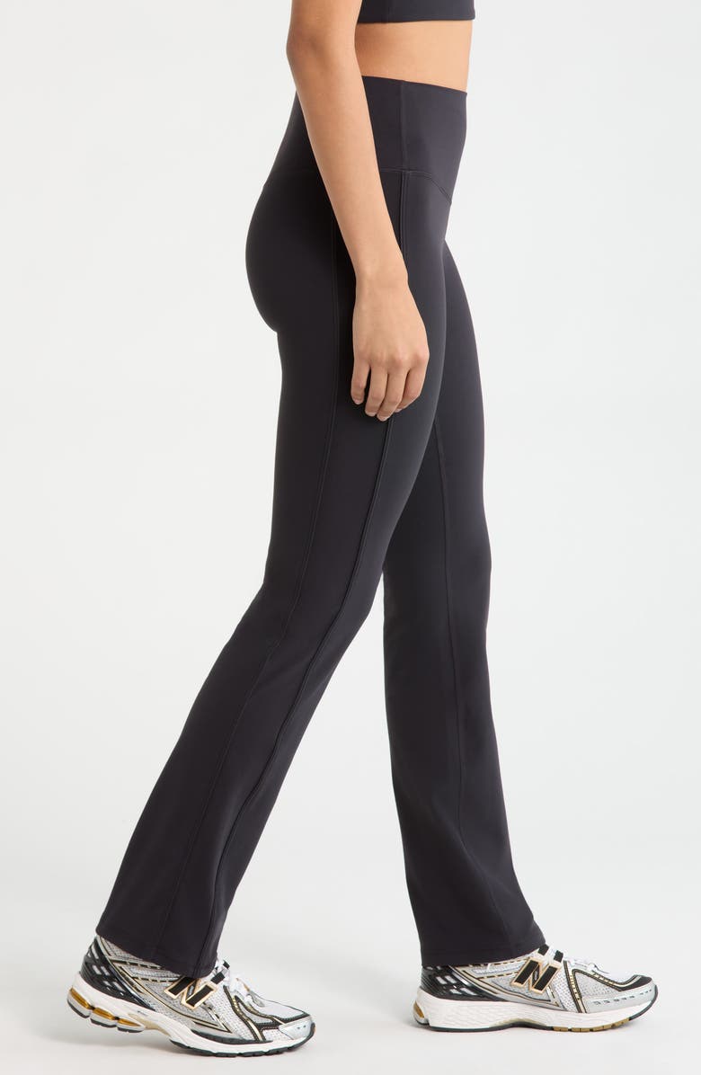 Zella Studio Luxe Piped Bootcut Leggings, Alternate, color, Black