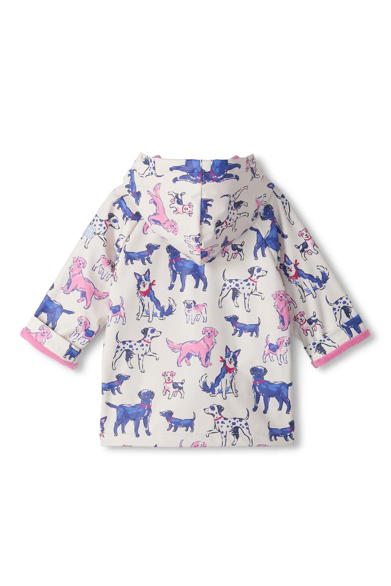 Kids' Little Pups Snap Raincoat, Alternate, color, SEA SALT