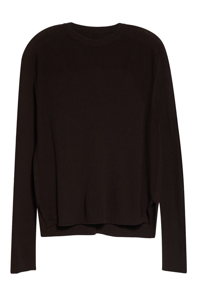 Ribbed Geo Wool Sweater, Alternate, color, GREASE
