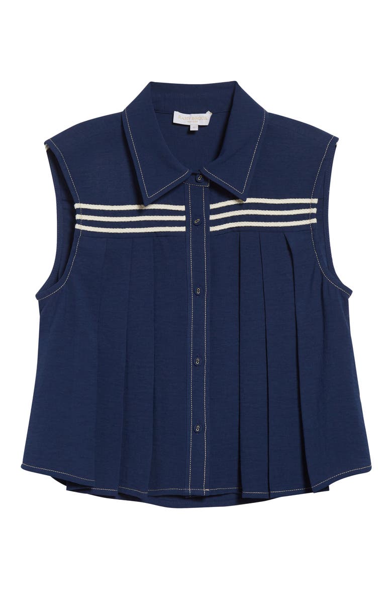 Laura Sleeveless Shirt, Alternate, color, SPRING NAVY
