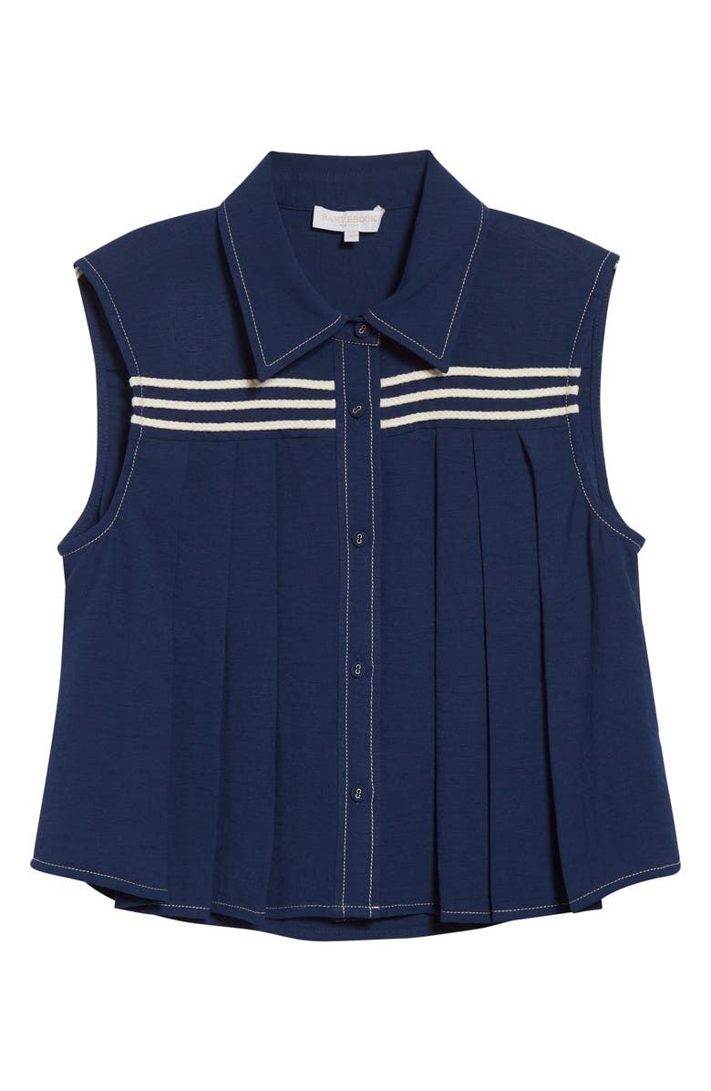 Ramy Brook Laura Sleeveless Shirt, Alternate, color, Spring Navy