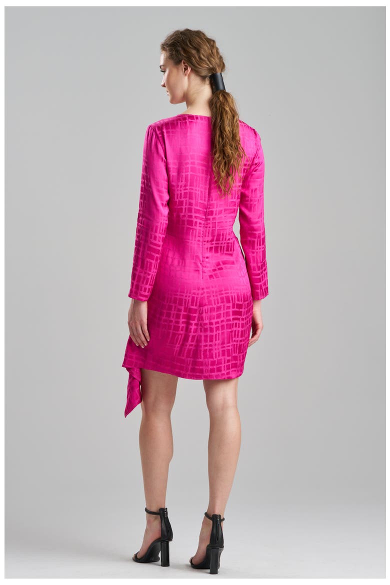 Fluid Geo Jqd Side Draped Dress, Alternate, color, ROSE PINK