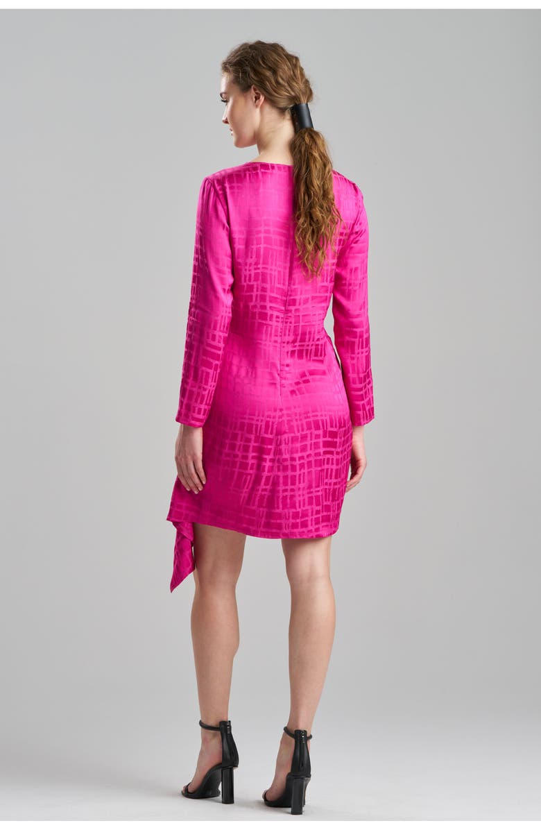 Natori Fluid Geo Jqd Side Draped Dress, Alternate, color, Rose Pink