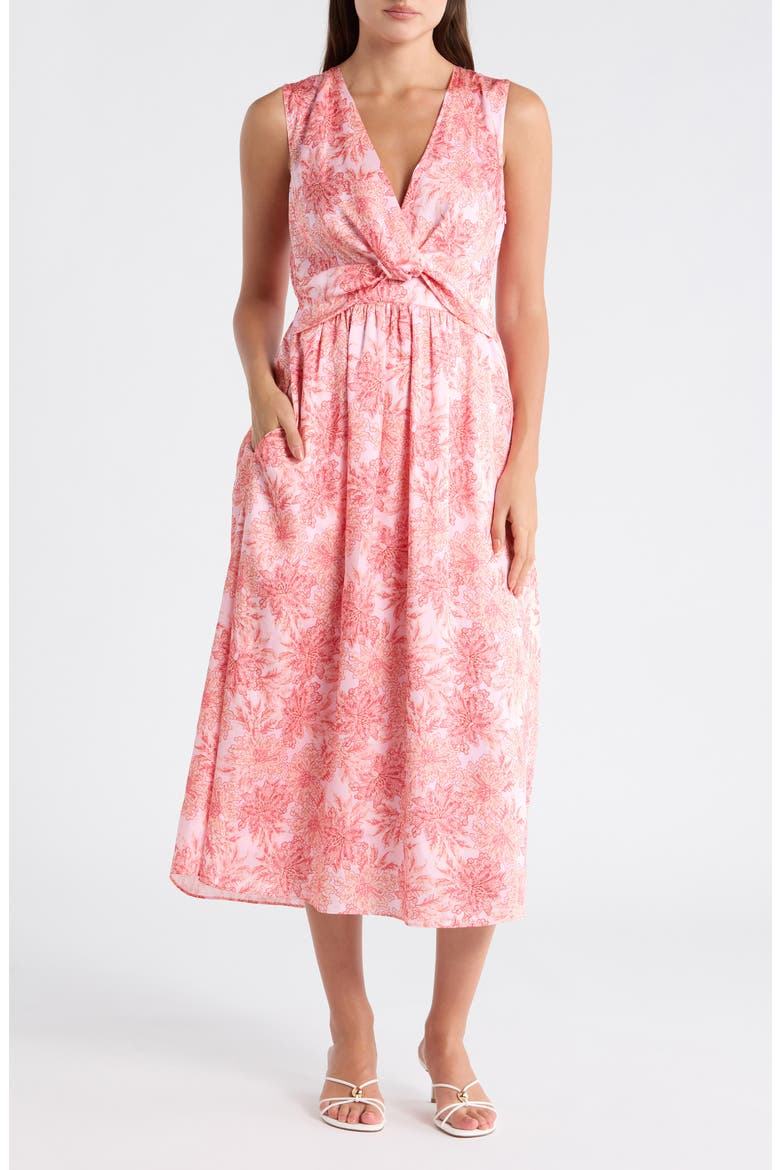 Tamara Sleeveless Midi Dress, Main, color, PINK GARDEN