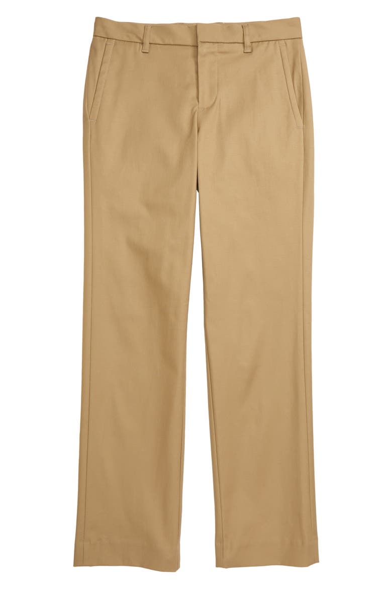 Flat Front Chino Dress Pants, Main, color, TAN STOCK