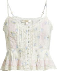 LoveShackFancy Aleni Lace Peplum Camisole