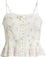 LoveShackFancy Aleni Lace Peplum Camisole