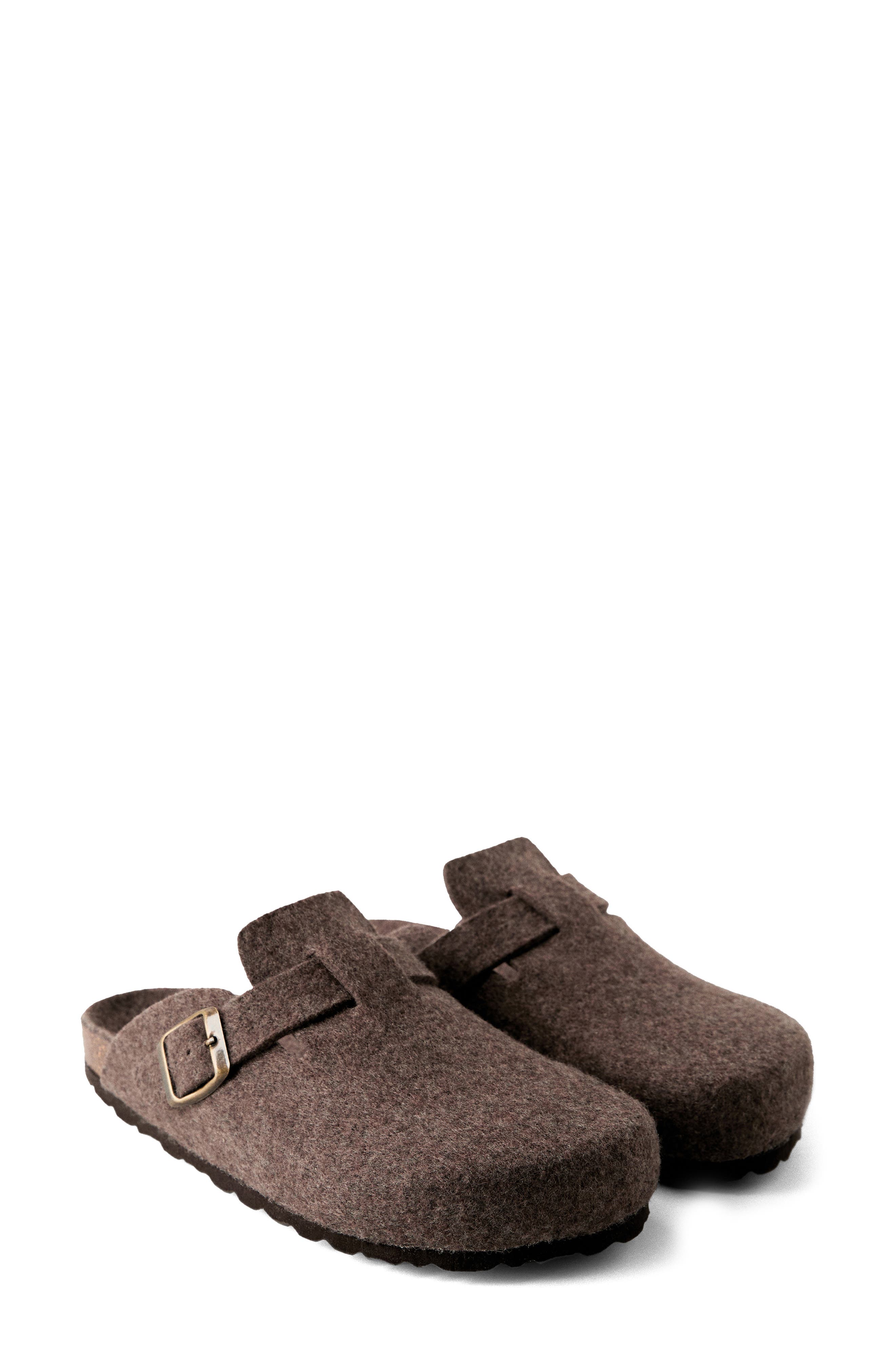 MANGO Felt Clog, Main, color, Medium Brown