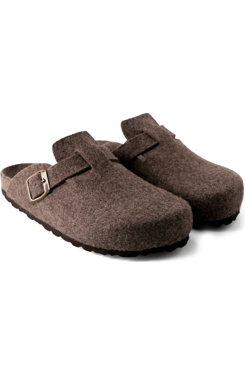 MANGO Felt Clog, Main, color, Medium Brown