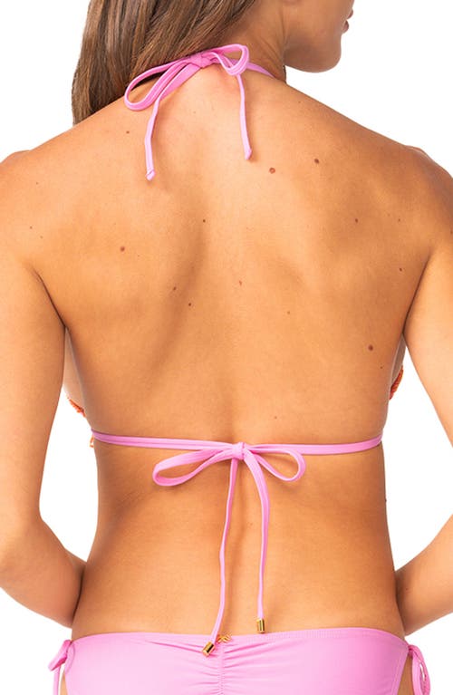 Pq Swim Embroidered Triangle String Bikini Top In Capri