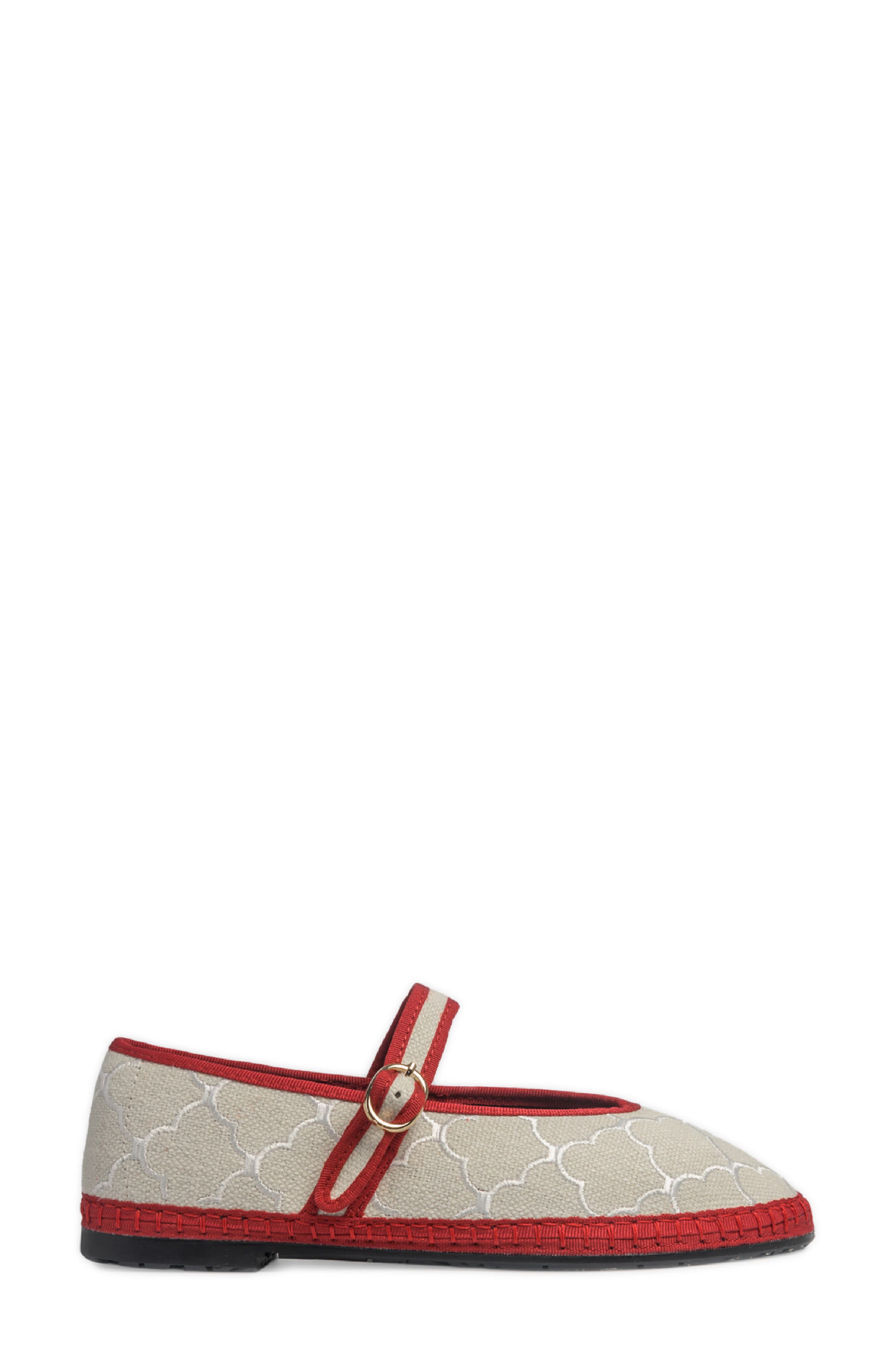 x Roller Rabbit Jena Embroidered Mary Jane Flat, Alternate, color, BEIGE